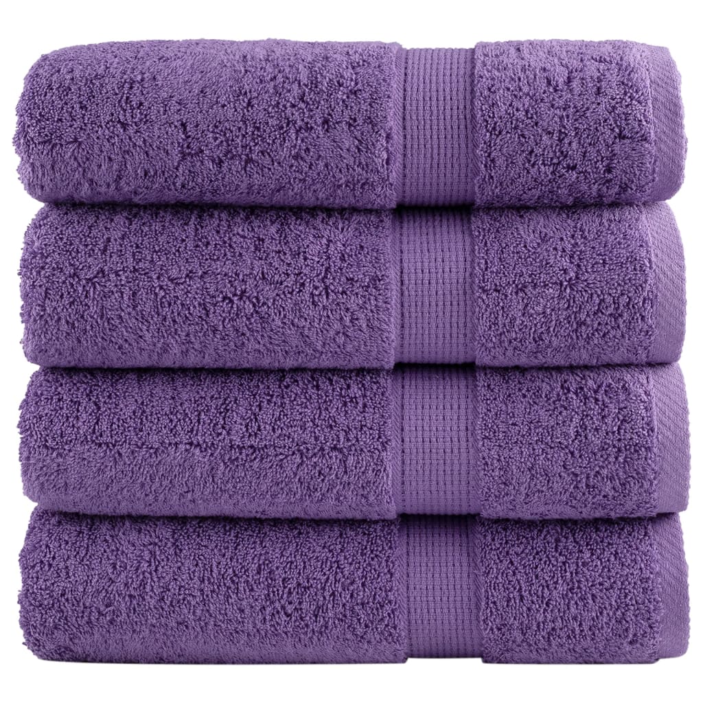 vidaXL Toallas de ducha 4 uds 100% algodón 70x140 cm 600 gsm Color Marrón,  Morado,  orange y mas