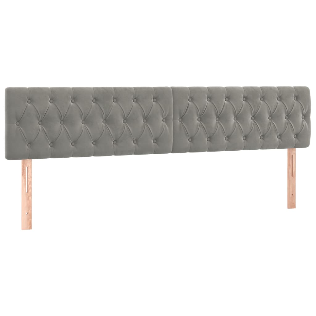 vidaXL Cabeceros terciopelo gris claro 180x7x78/88 cm