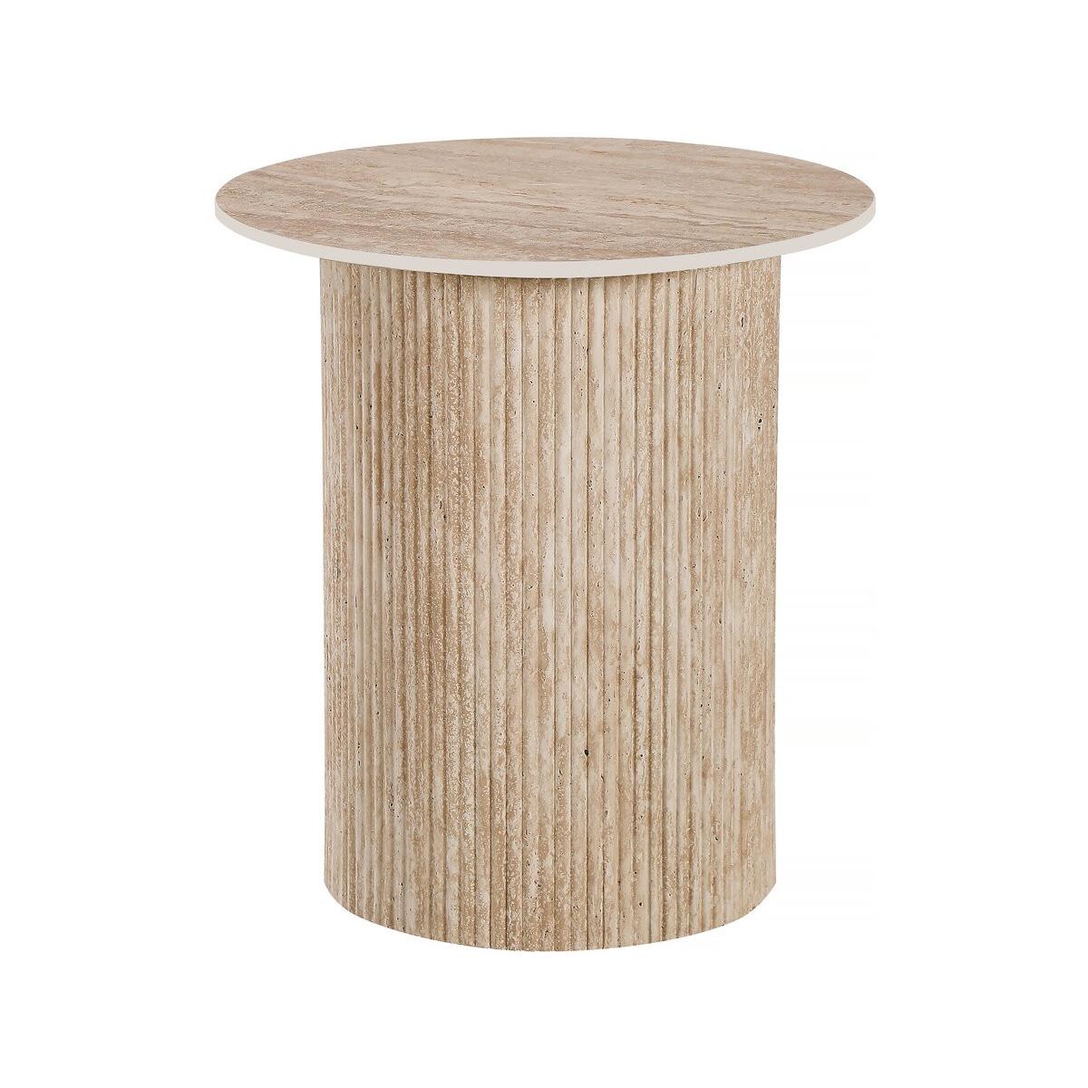 Habitat y Jardin - Mesa auxiliar de cerámica "Eclat", mesita de noche - 50 x 50 cm - Marrón