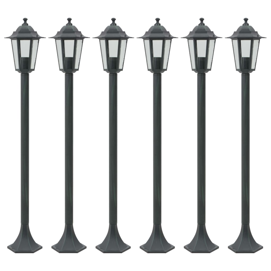 vidaXL 6x Farolas de Jardín Aluminio 110 cm Luz Iluminación Patio Color Blanco,  Bronce,  Verde oscuro y mas