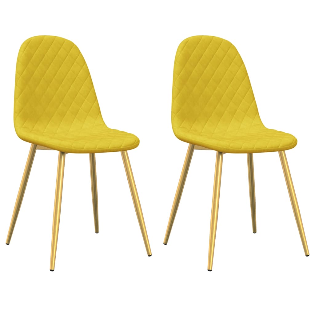 vidaXL Sillas de comedor 2 uds terciopelo amarillo mostaza