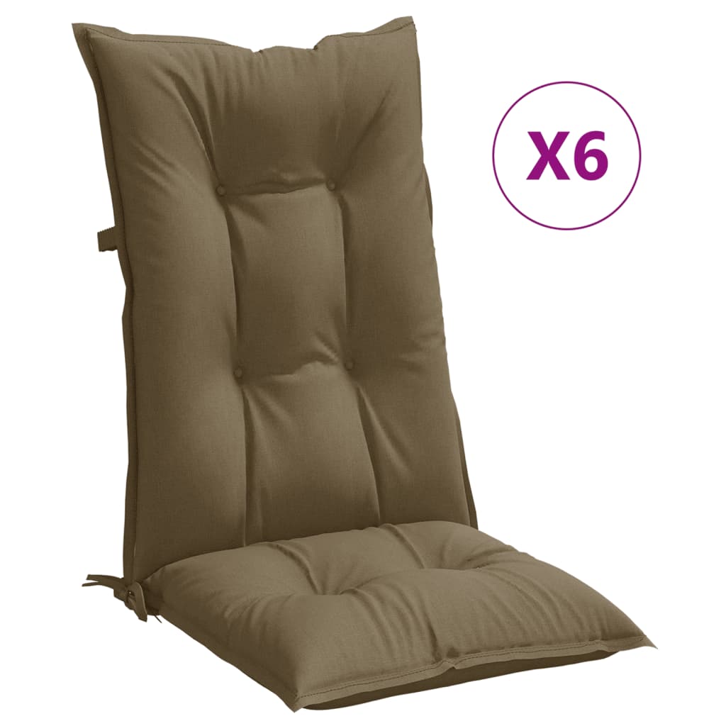 Vidaxl Cojines para Silla Respaldo Alto 6 Uds Color Antracita Melange