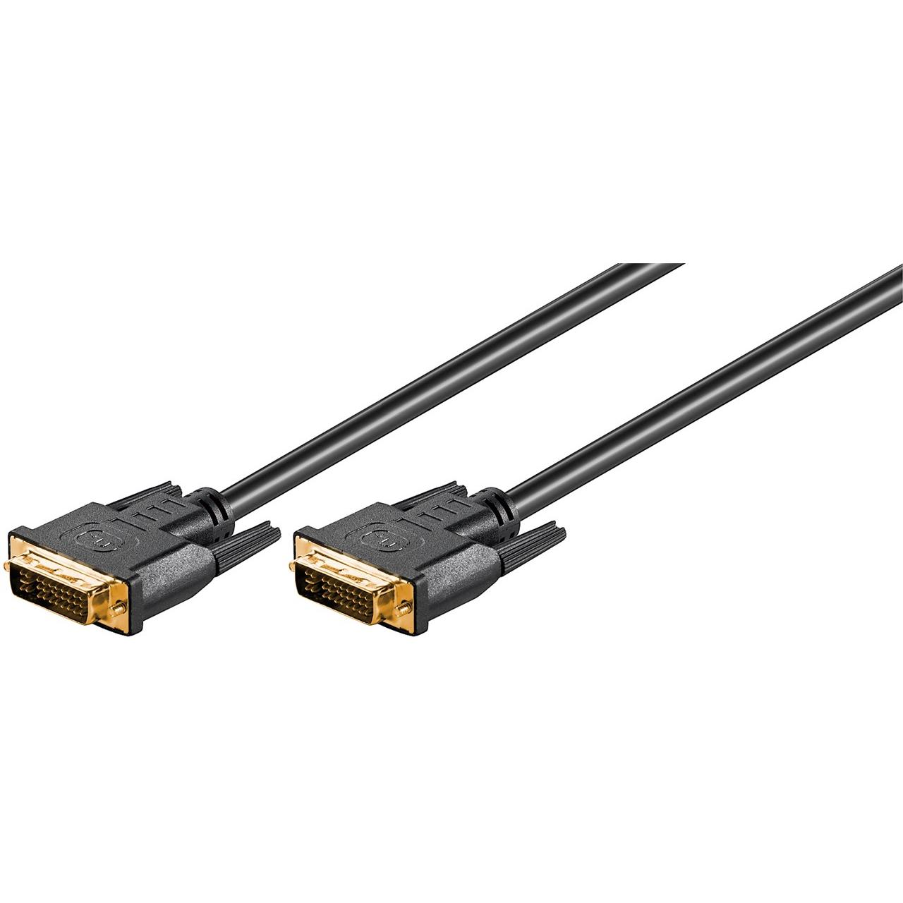 Goobay DVI-I 2m 2m DVI-I DVI-I Negro cable DVI - Cables DVI (2 m, DVI-I, DVI-I, Macho, Macho, Oro)