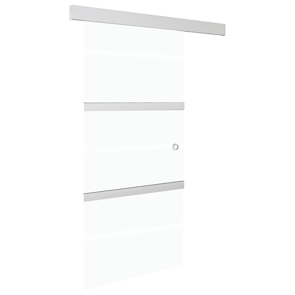 vidaXL Puerta Corredera Topes Suaves Vidrio ESG Aluminio Plateado Dimensiones 76 x 205 cm, 90 x 205 cm