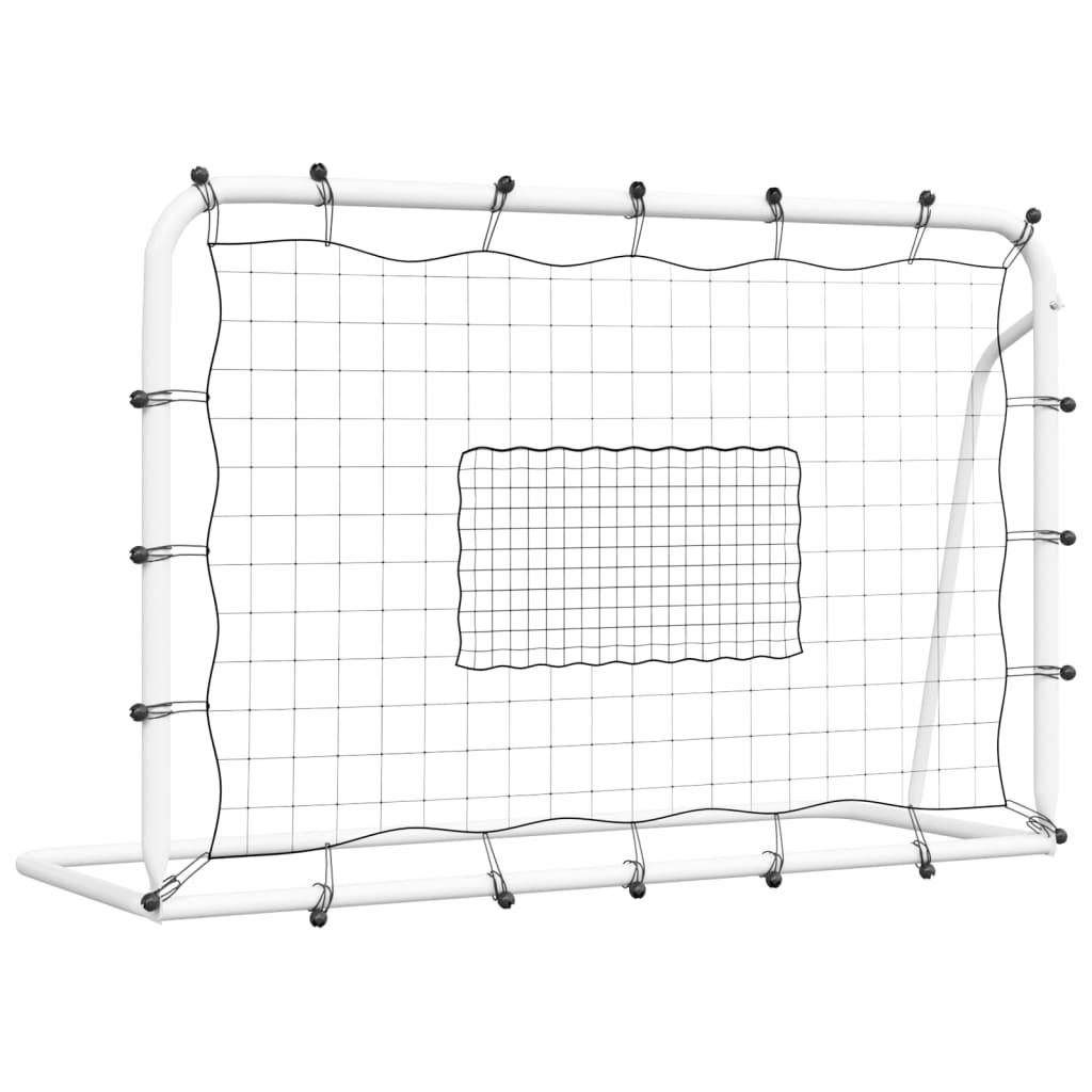 vidaXL Red de rebote de fútbol acero y PE blanco y negro 184x61x123 cm