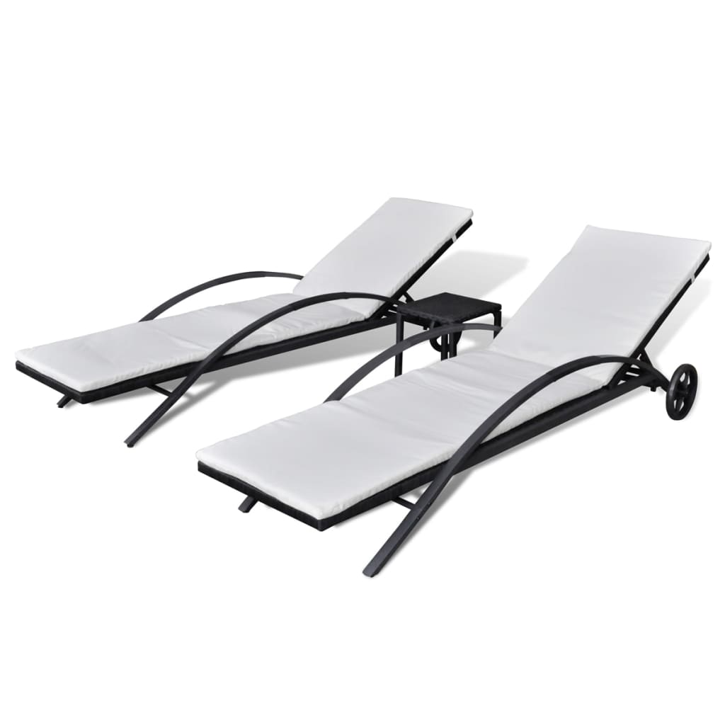 Vidaxl Tumbonas Ratán Sintético Marrón y Negro