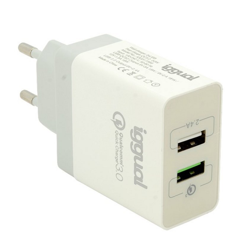 Iggual 2xusb quickcharge 3.0 30w charger