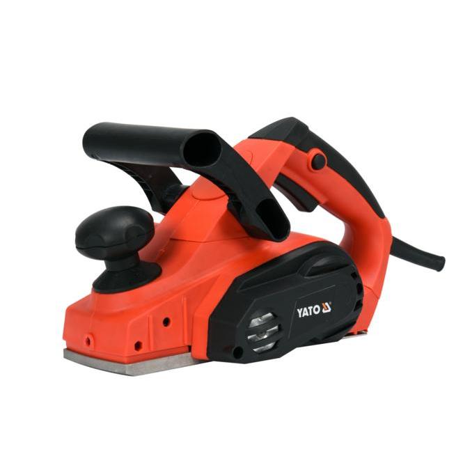 YATO, modelo YT-82141, Cepillo eléctrico manual 810W, 16500 RPM, color naranja, ideal para alisar y dar acabado a superficies de madera, potente y eficiente para carpintería.