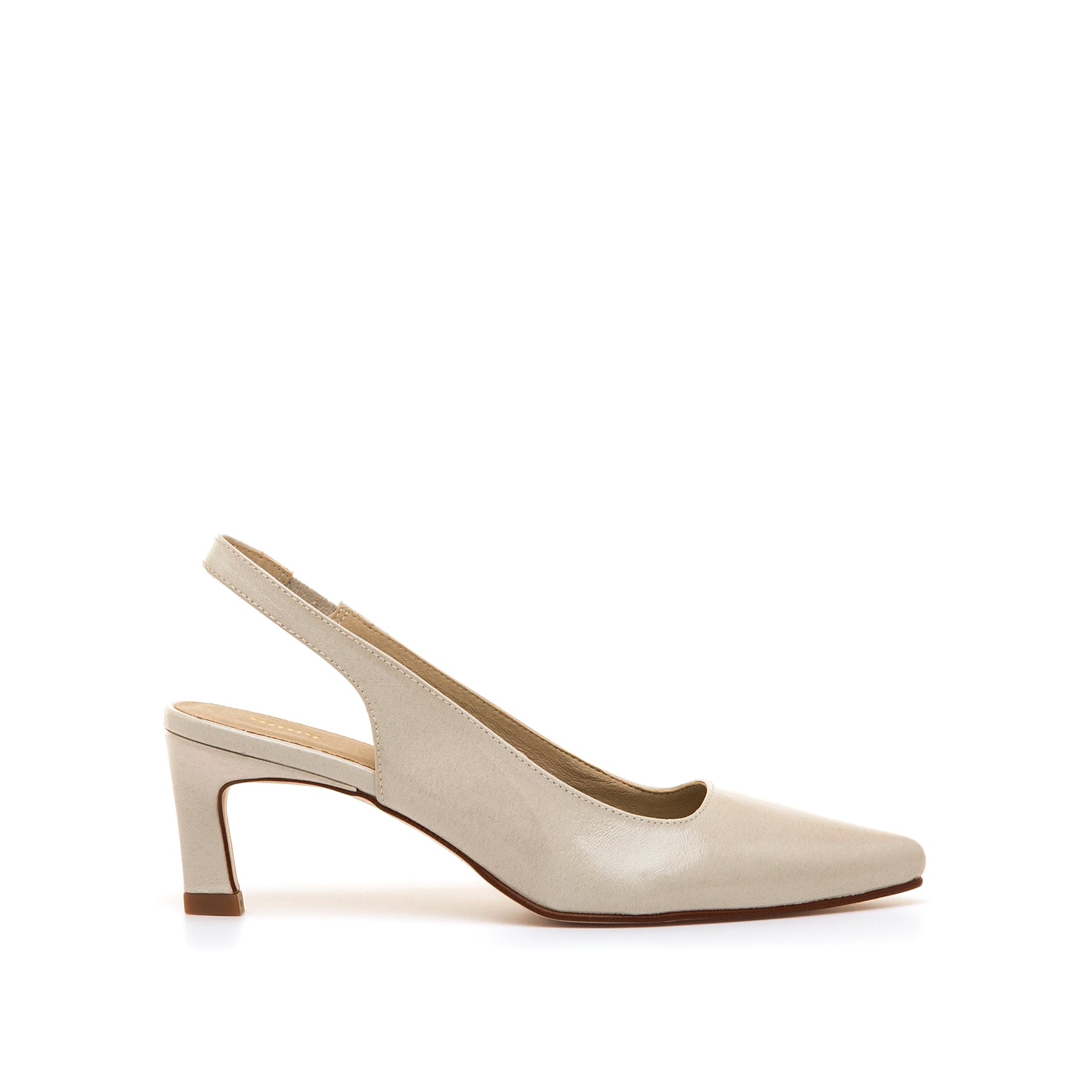 Mustang-MTNG zapatos de tacón mujer gala beige con cierre elástico y tipo de puntera afilada
