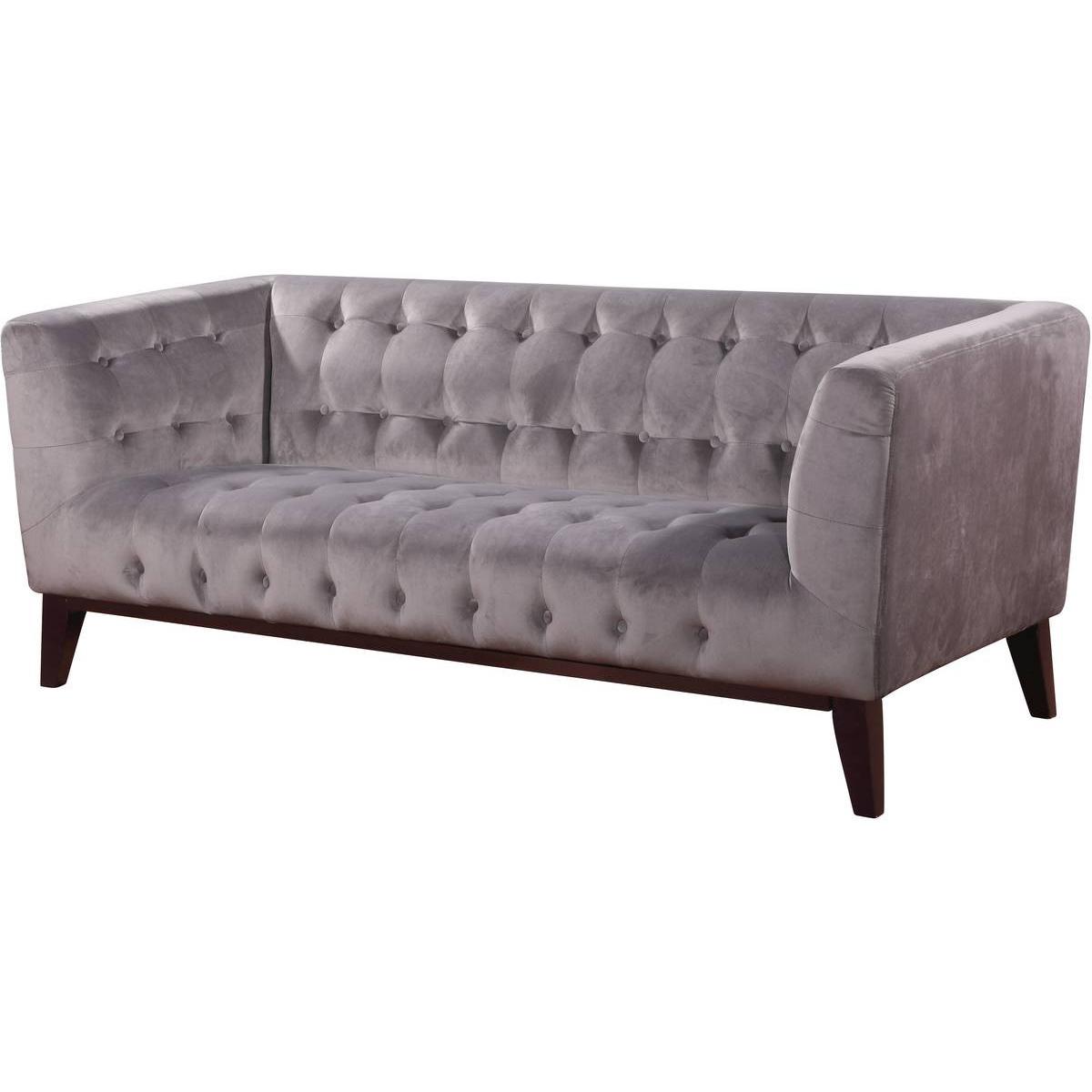 Habitat y Jardin - Sofá terciopelo "Vanessa" - Gris claro