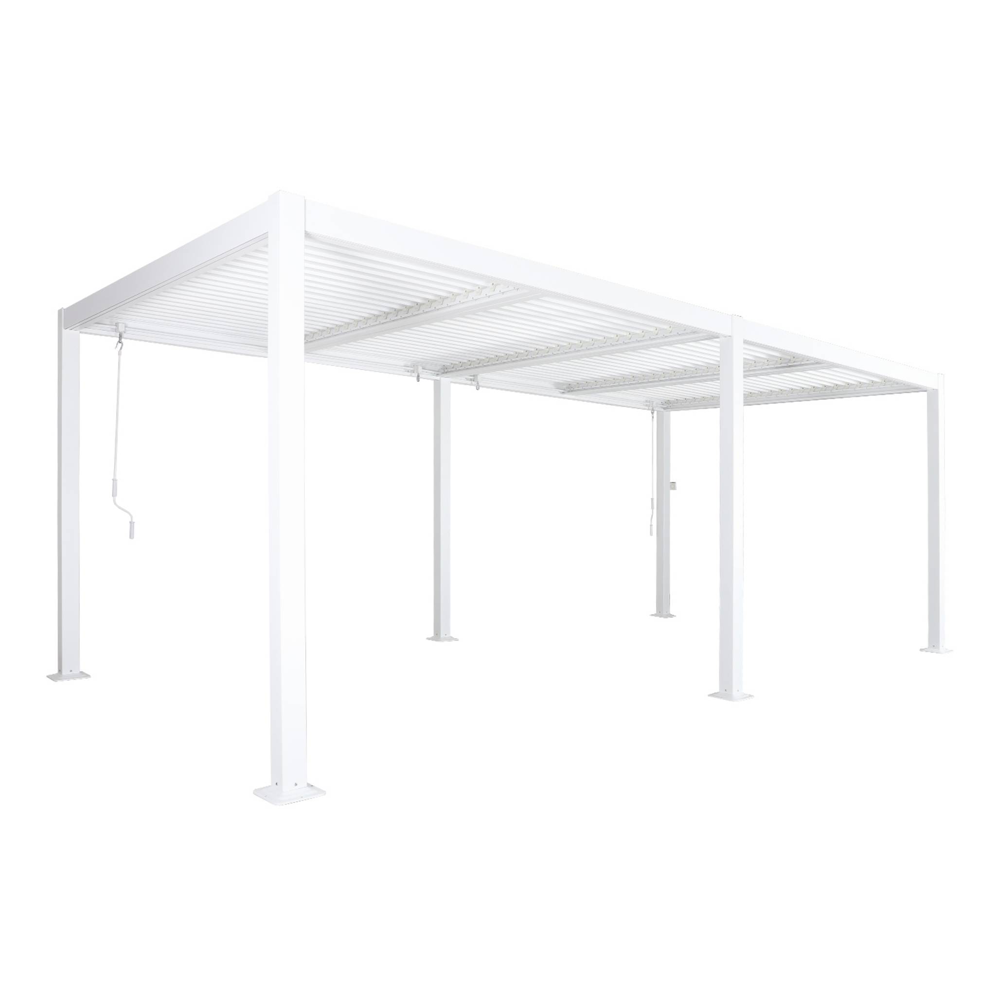 sweeek - Pérgola bioclimática 3x6m de aluminio y acero con lamas orientables Antracita - 574x292x231 cm