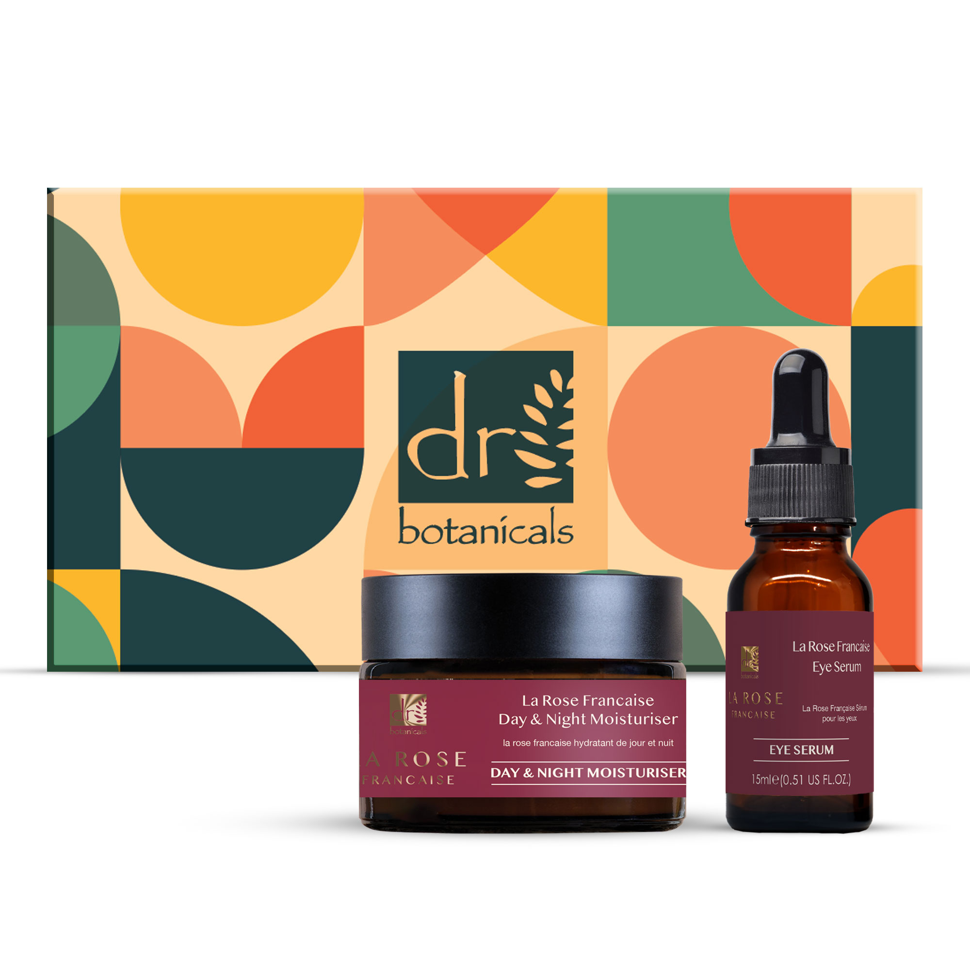 Dr Botanicals Kit Hidratante y Sérum Ojos La Rose Française Iluminador y Calmante