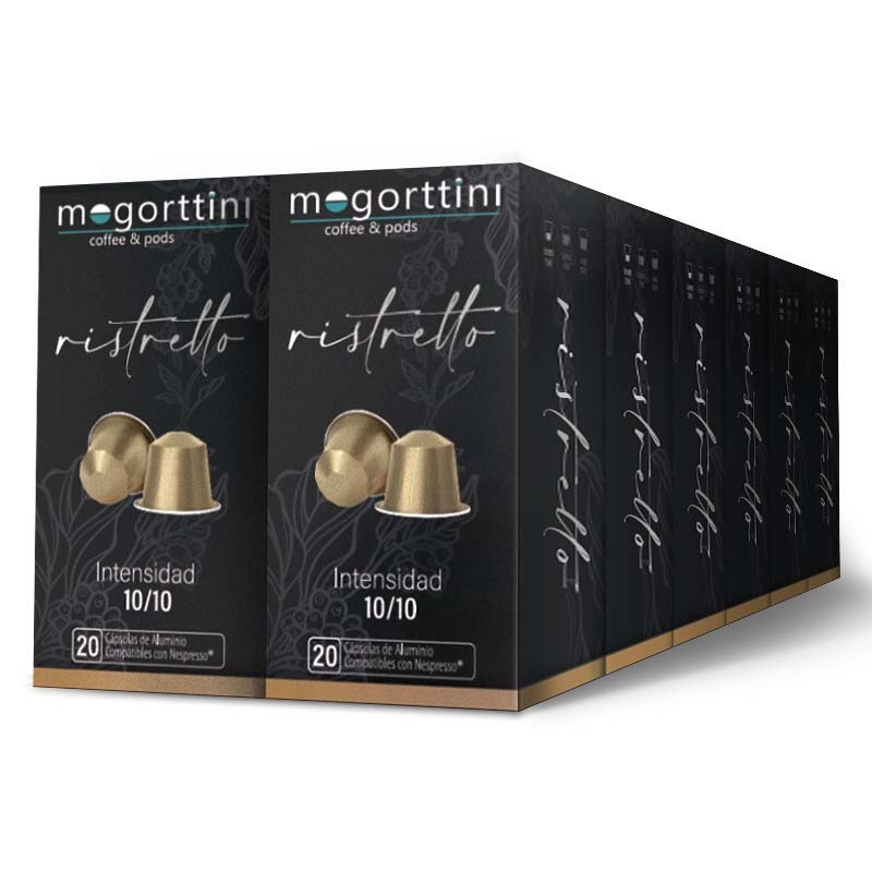 Mogorttini - Ristretto 12 cajas  Mogorttini. 240 Cápsulas de aluminio compatibles con Nespresso 8436583660584