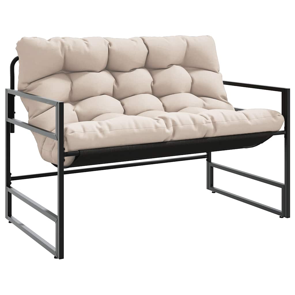 vidaXL Banco de jardín con cojín acero taupe 113 cm