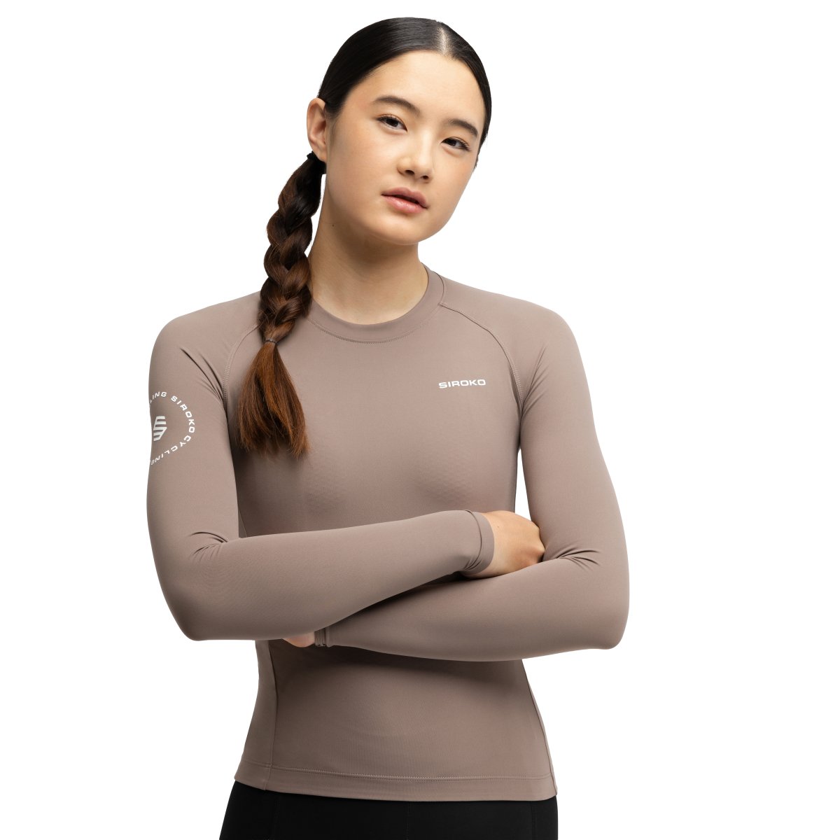 SIROKO - Maillot de Ciclismo sin cremallera para mujer Siroko M9-W Scanuppia Brown_