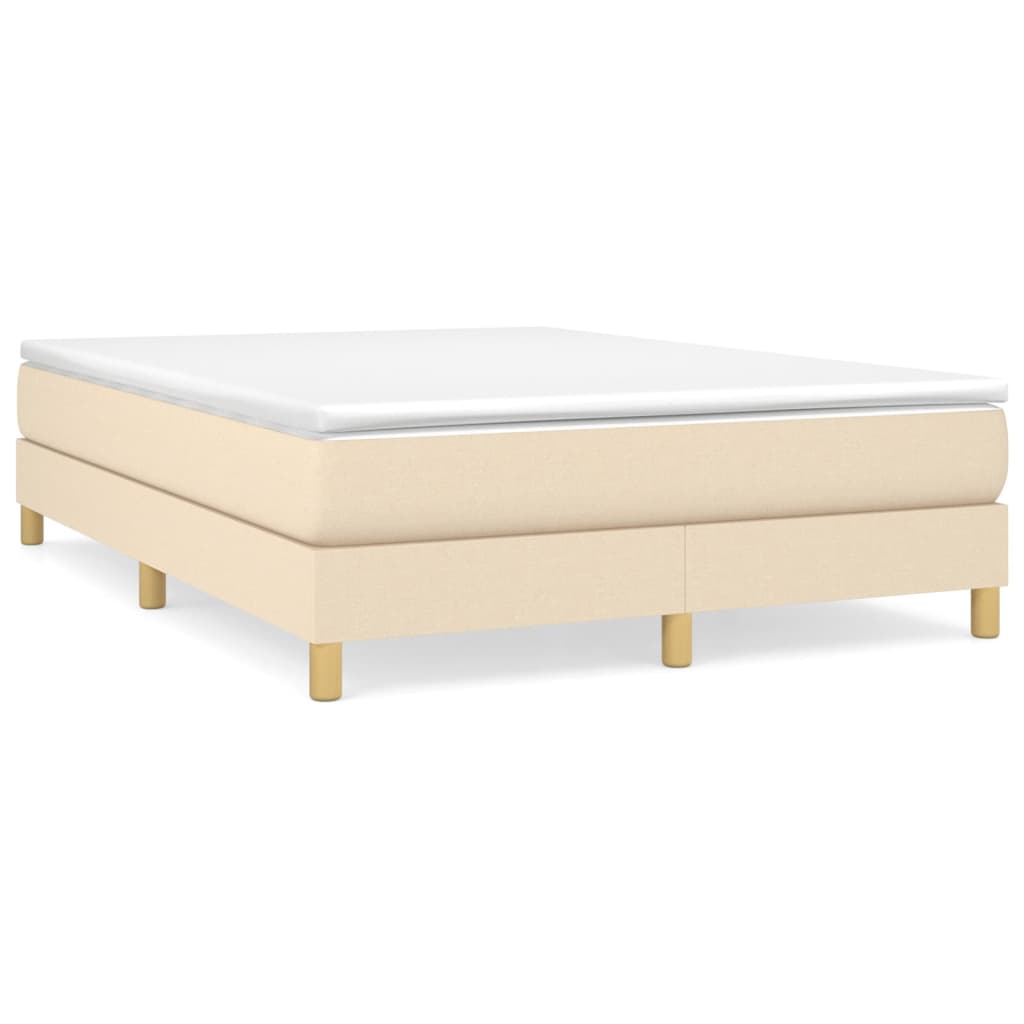 vidaXL Estructura de cama con somier tela color crema 140x200 cm
