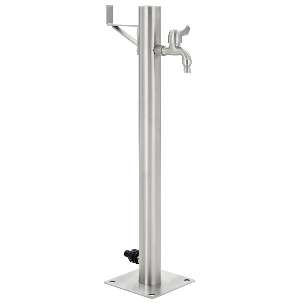 vidaXL Columna de agua de jardín acero inoxidable redonda 65 cm