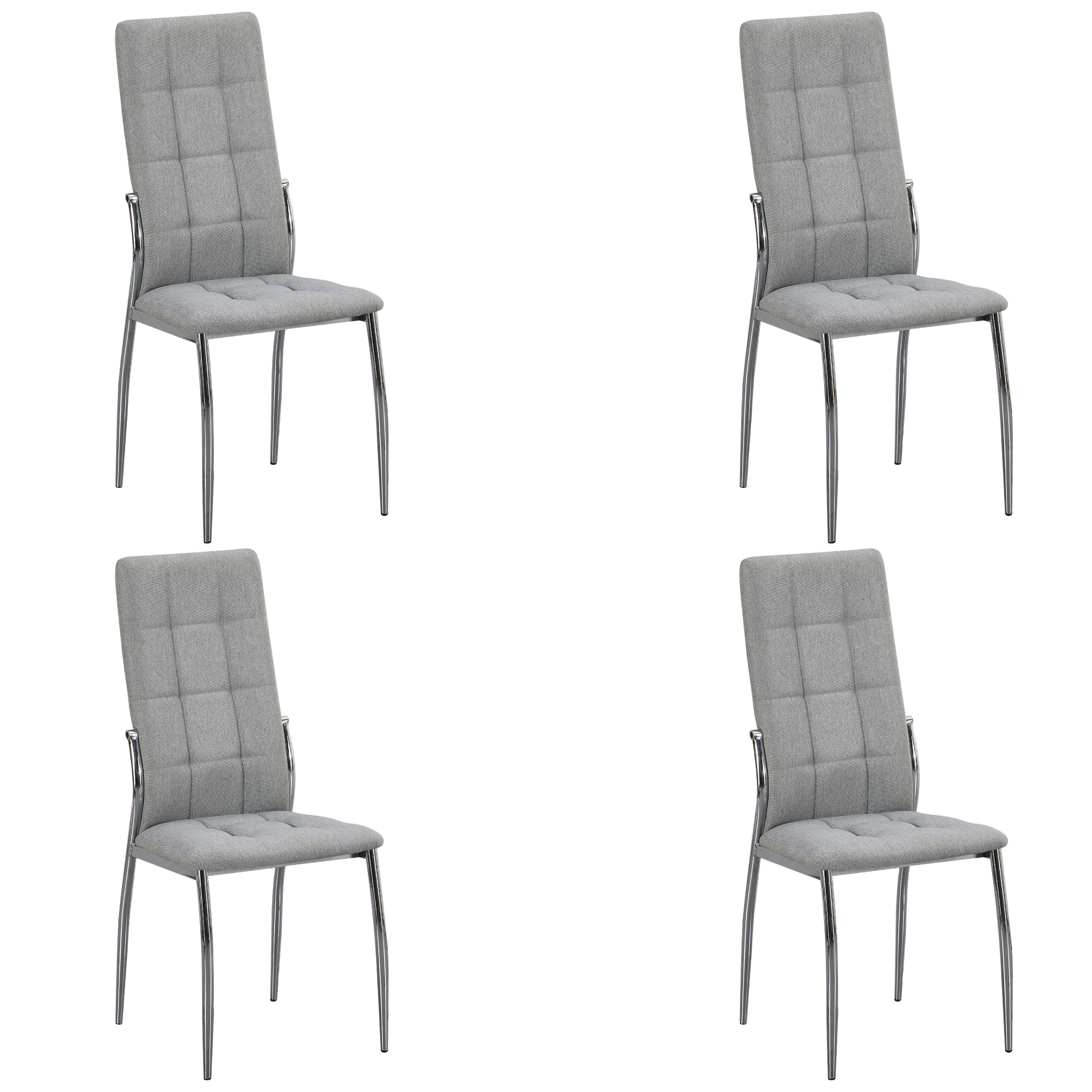Miroytengo Pack 4 Sillas de Comedor Laci Gris, Sillas de Salón Estructura de Metal 46x101x54 cm