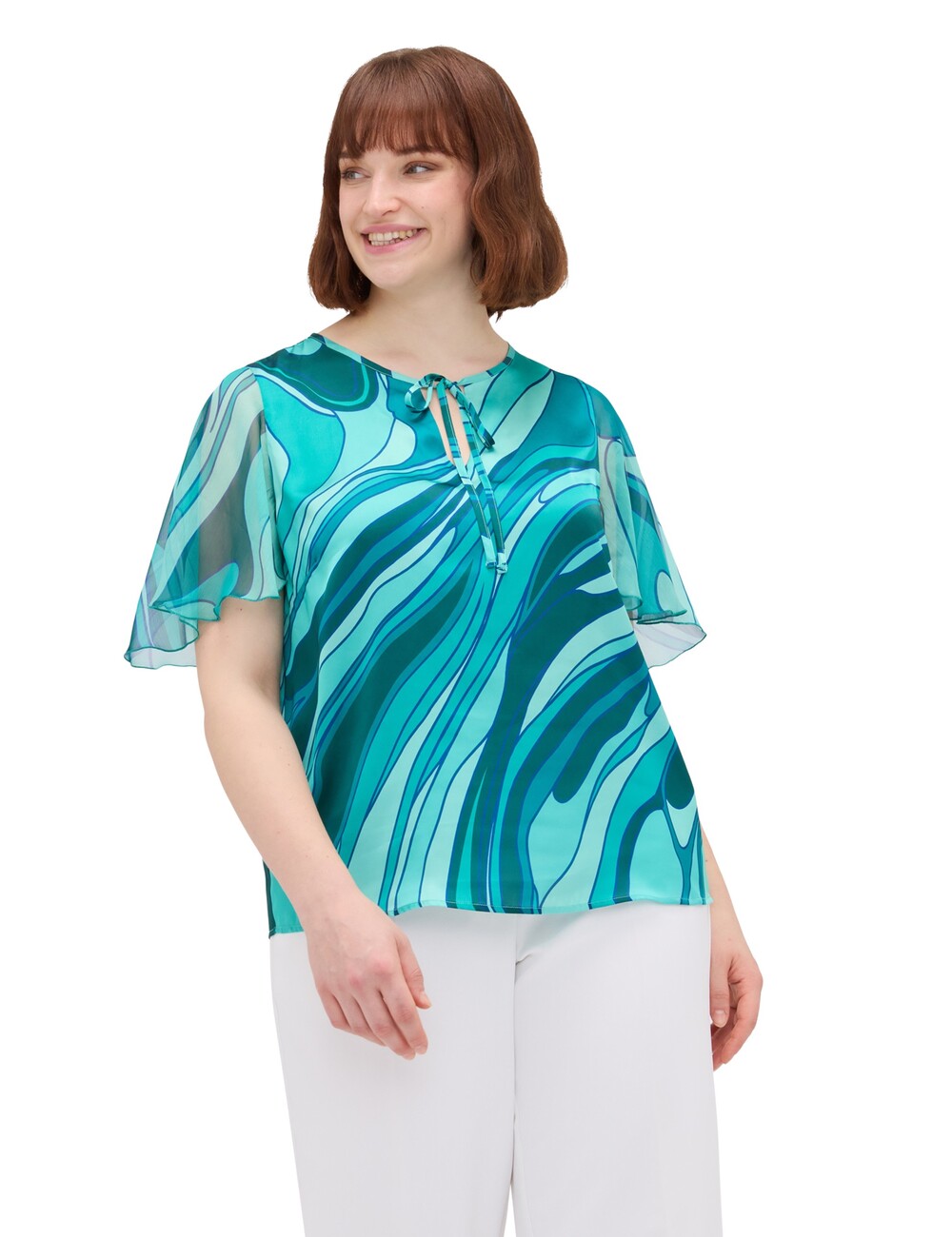 Fiorella Rubino - Blusa bimaterial con estampado