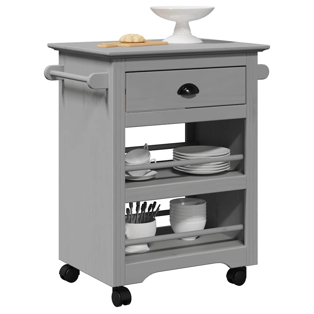 vidaXL Carrito de cocina BODO 67,5x45x80 cm en color Blanco y marrón/Gris/Blanco