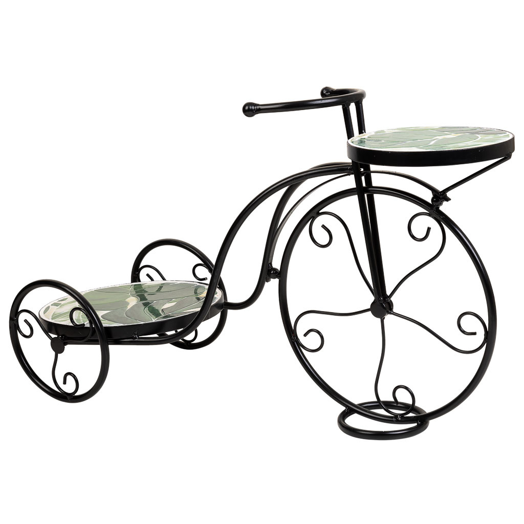 Wonderlust Deco - Soporte bici de mosaico y forja verde 67x26.5x43 Verde 67x26.5x43h cm