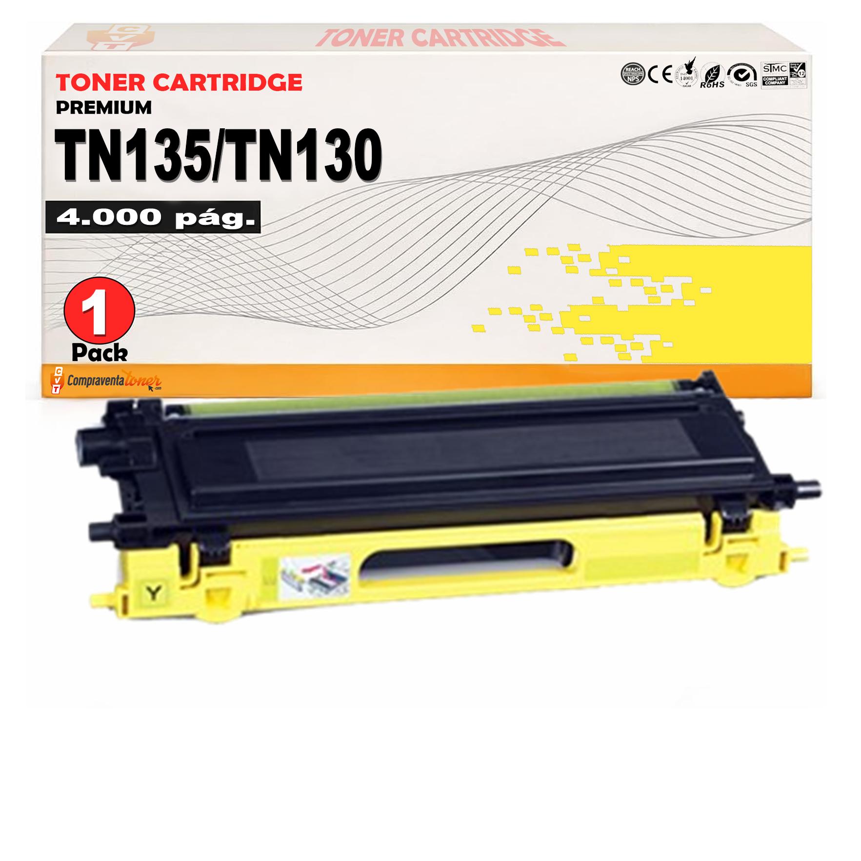 Compatible Brother TN135 / TN-135Y Amarillo Toner para DCP 9040, 9042, 9045 HL 4040, 4050, 4070 MFC 9420, 9440, 9450, 9840