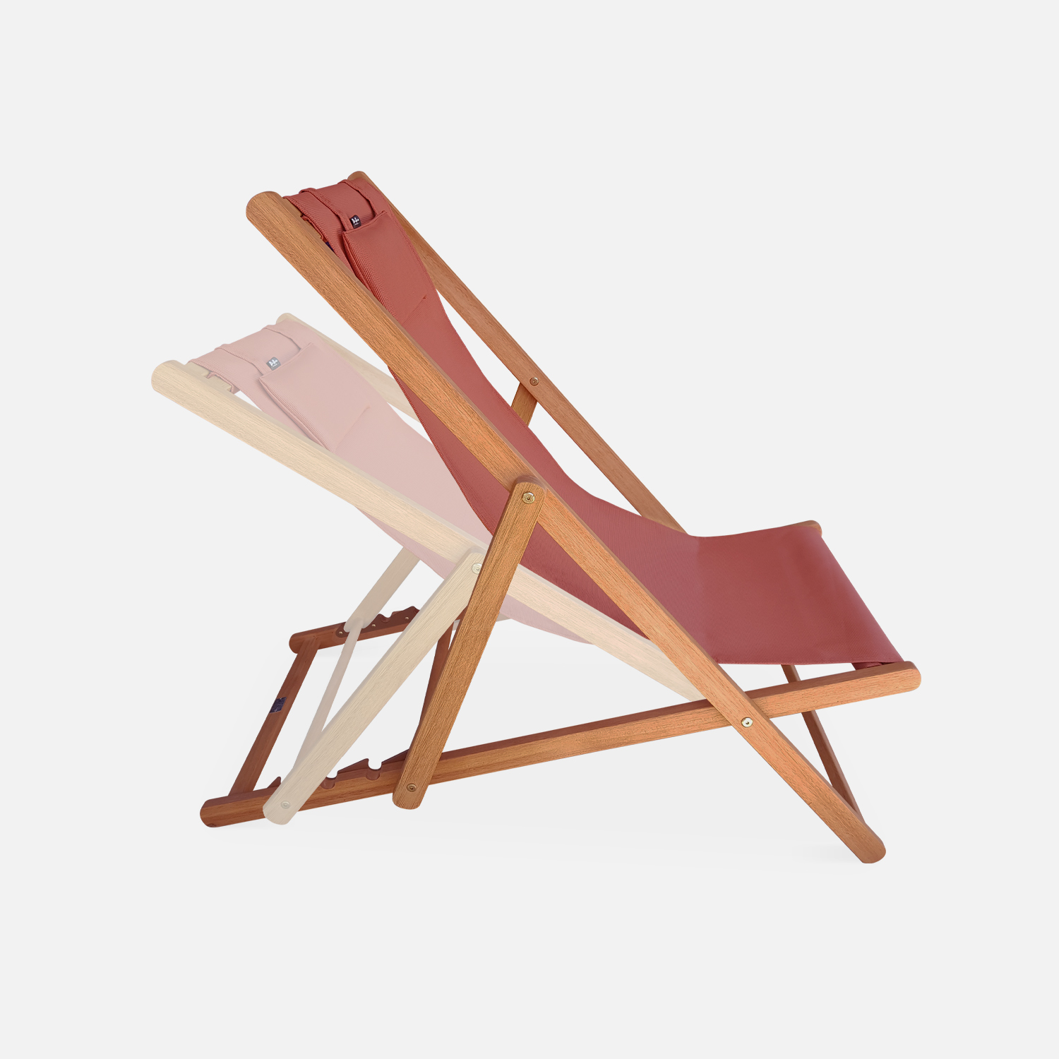 sweeek - Silla plegable de madera de eucalipto, set de 2 , Creus , 102x56x86