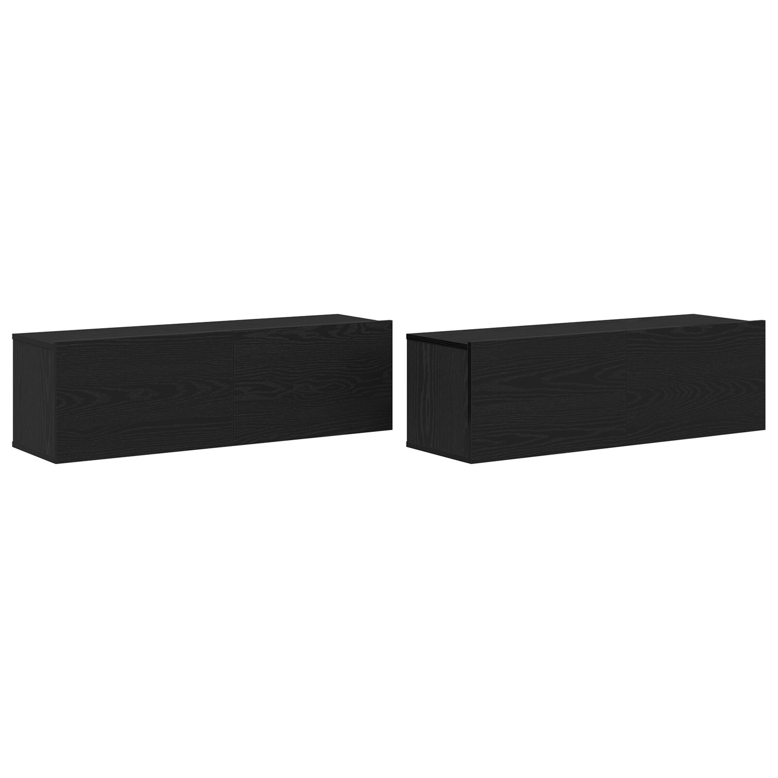 vidaXL Armarios para TV 2 unidades Negro Roble 100x30x30 cm Madera