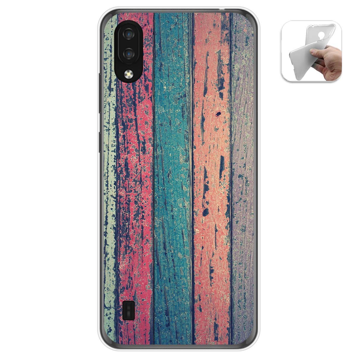 Tumundosmartphone Funda Gel Tpu para Zte Blade A5 2020 diseño Madera 10 Dibujos