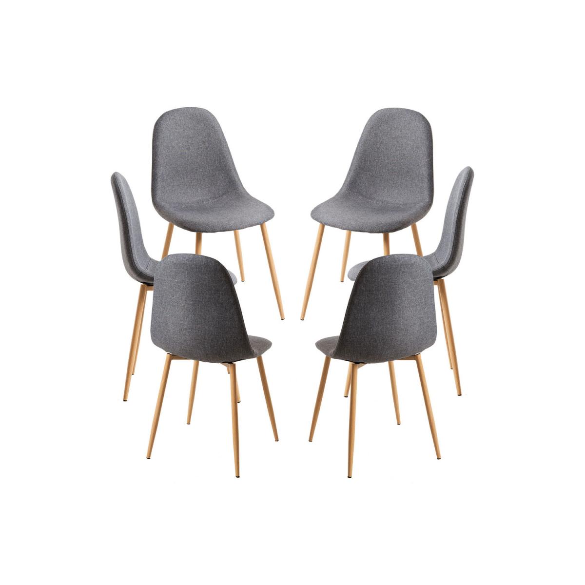 Regalos Miguel - Packs Sillas Comedor - Pack 6 Sillas Teok Tela - Gris oscuro