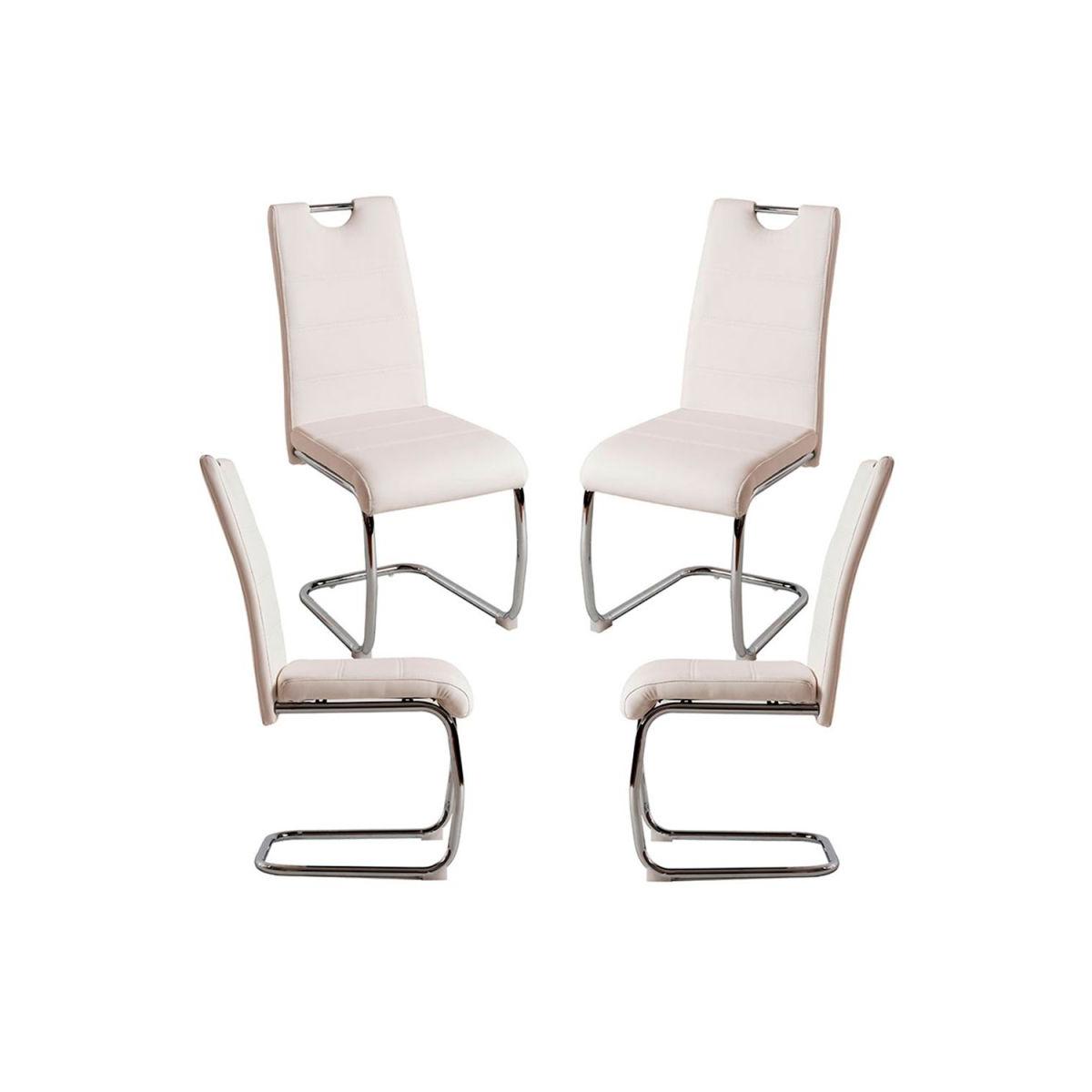Regalos Miguel - Packs Sillas Comedor - Pack 4 Sillas Hallen Polipiel - Blanco