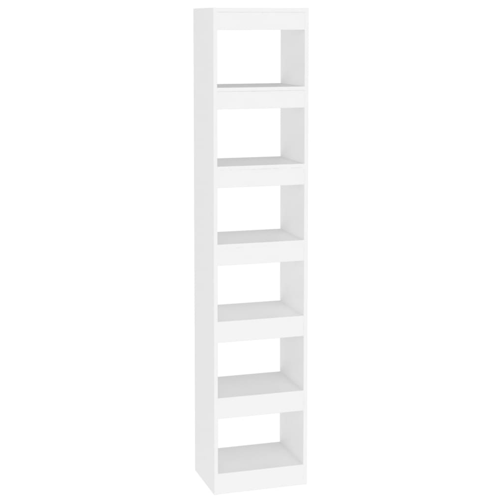 vidaXL Estantería de libros/divisor de espacios 40x30x198 cm Blanco, Negro, Roble Sonoma Mueble Almacenaje Estantería para Oficina, Estudio, Dormitorio Estantería/Librería/ mueble de Almacenamiento
