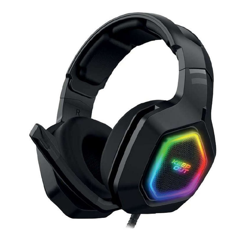 Keep Out HX901 Auriculares Gaming RGB 7.1 PC/PS4 con Micrófono Plegable y Iluminación RGB