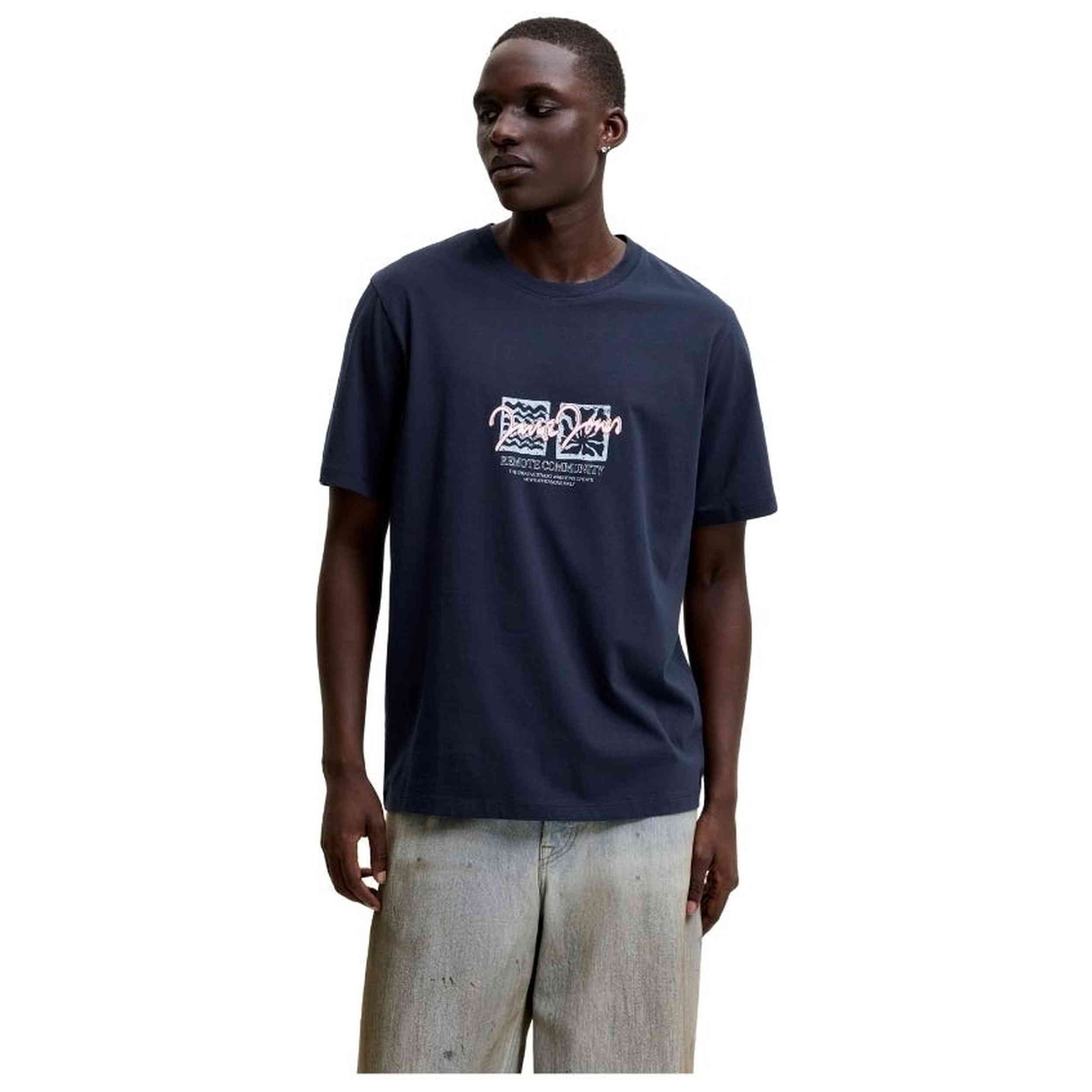 Camiseta Jack & Jones modelo Jorriviera Front Tee Ss Crew en color Marino