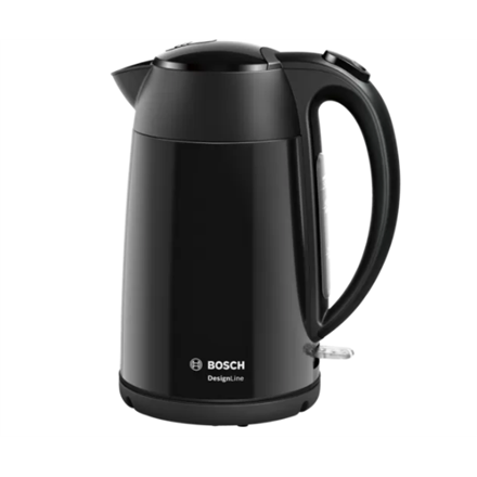 Bosch | Hervidor de agua | DesignLine TWK3P423 | Eléctrico | 2400 W | 1,7 L | Acero inoxidable | Base giratoria de 360° | Negro azabache pulido