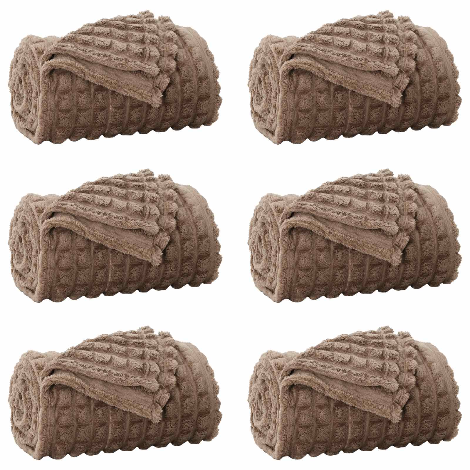 vidaXL Mantitas de Sofá 6 pcs Camel 200 x 150 cm Lana