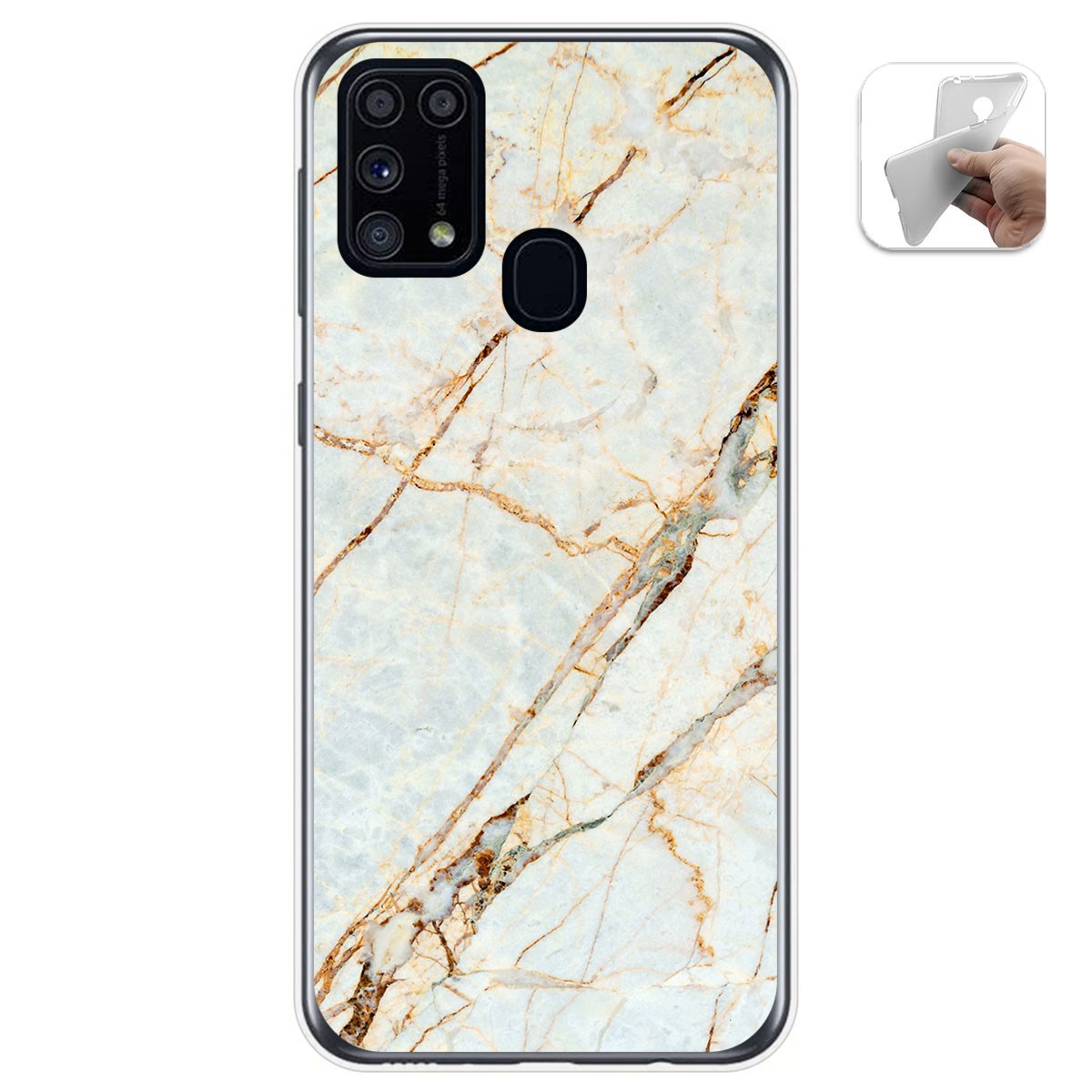 Tumundosmartphone Funda Gel Tpu para Samsung Galaxy M31 diseño Mármol 13 Dibujos