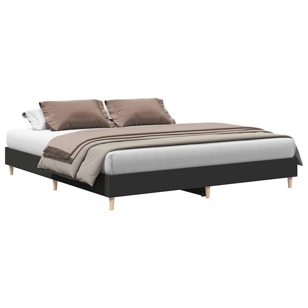 vidaXL Cama sin colchón negro 180x200 cm madera de ingeniería