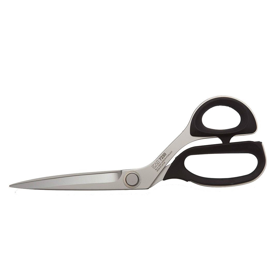 KAI 7230 - Tijeras para sastre de 23 cm. Punta recta y filo recto. Acero al carbono con vanario.