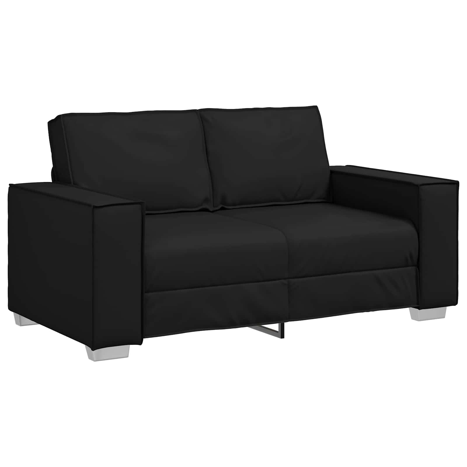 vidaXL Sofá de dos plazas Negro 160 cm Cuero sintético