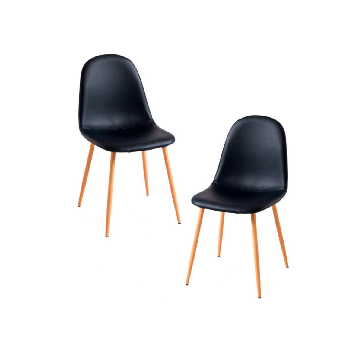 Regalos Miguel - Packs Sillas Comedor - Pack 2 Sillas Teok Polipiel - Negro