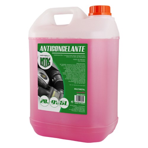 Motorkit - Anticongelante de coche 5l 20% rosa -9º Motorkit