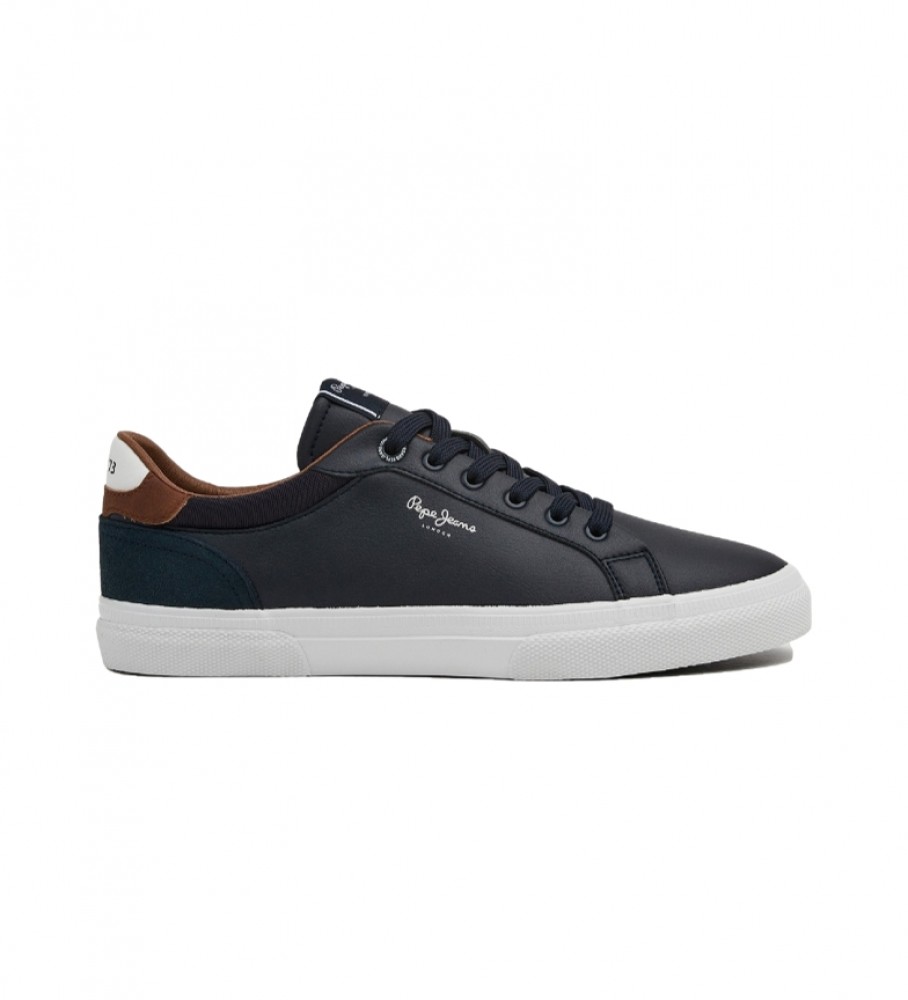 Pepe Jeans | Hombre | Zapatillas de piel Tribunal De Kenton marino