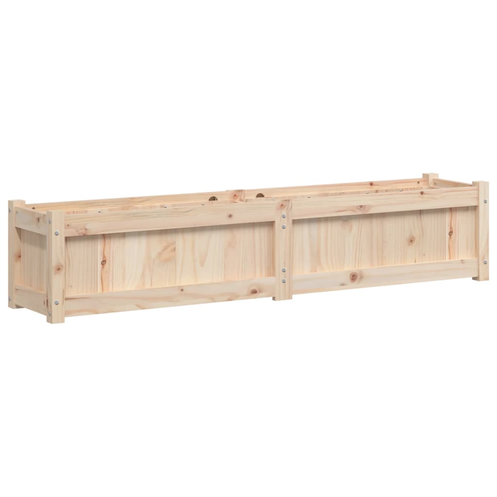 vidaXL Jardinera exterior madera maciza pino cera 150x31x31 cm Color Pino natural,  Pino blanco,  Marrón pino y mas