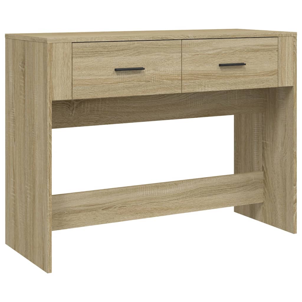 vidaXL Mesa consola madera contrachapada 100x39x75 cm en color Roble Sonoma/Gris sonoma/Gris hormigón y más | estructura resistente ideal para salón dormitorio o estudio