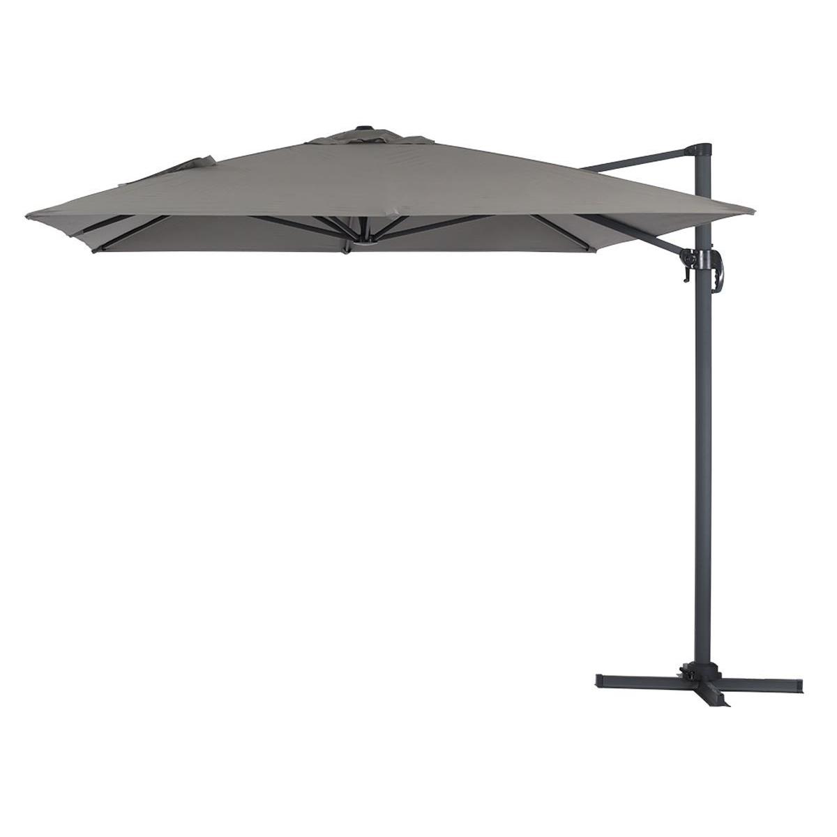 Habitat y Jardin - Parasol Lateral de jardín en aluminio - Sun 4- Rectangular- 3 x 4 m - Gris
