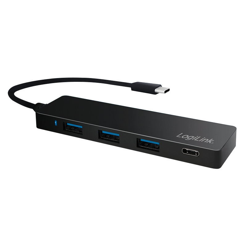 LogiLink UA0311 hub de interfaz USB 3.2 Gen 1 (3.1 Gen 1) Type-C 5000 Mbit/s Negro