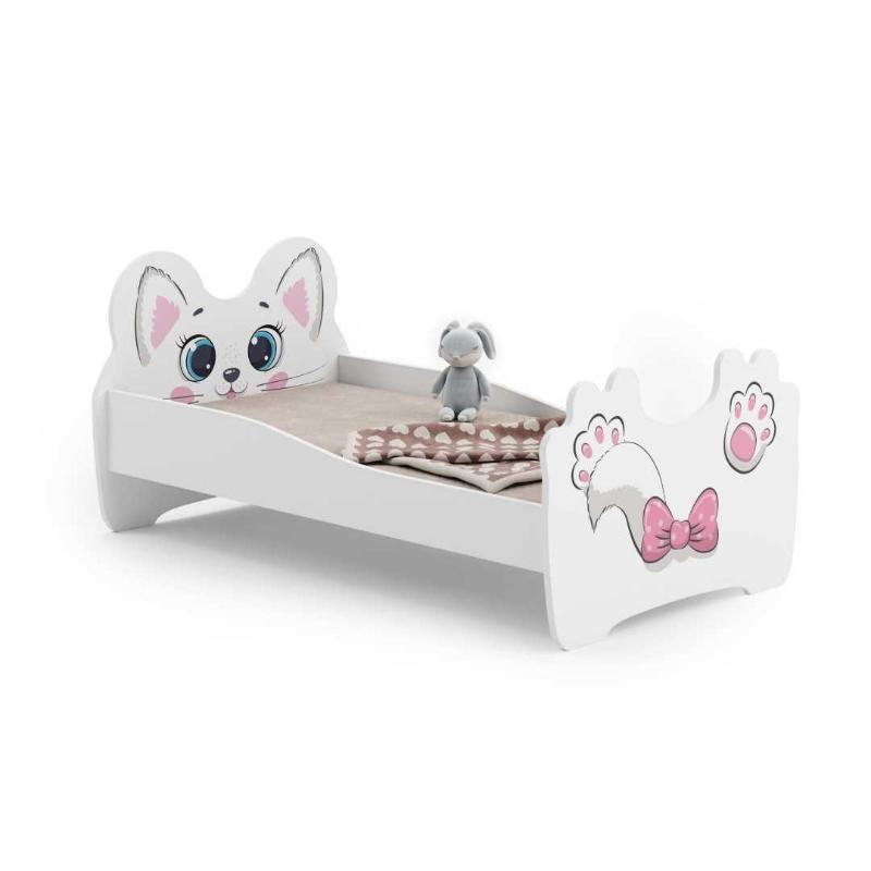 Cama de criança com colchão e estrado incluídos 140 x 70 Kobi Pink Cat