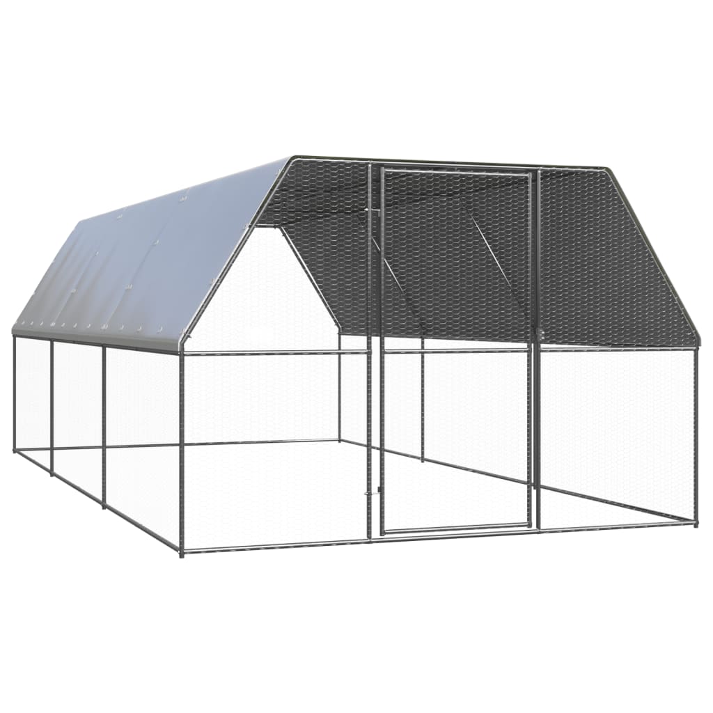 vidaXL Jaula Gallinero de Exterior Corral para Pollos Gallinas Acero Galvanizado Multitalle