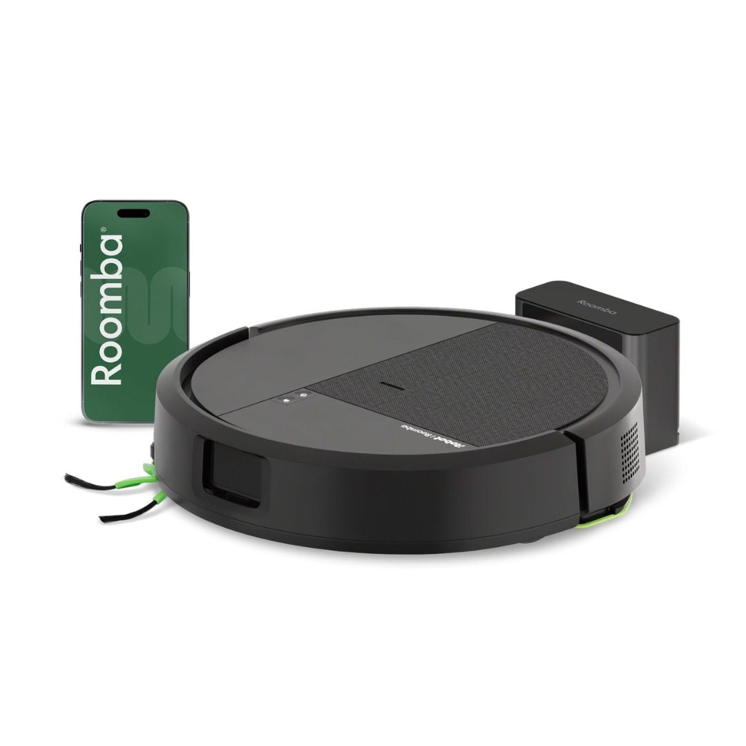 Robot aspirador y friegasuelos Roomba® 115 Combo con 15.000 Pascales, ClearView LiDAR y fregado SmartScrub, Negro